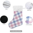 thumbnail image 3 of Blue Colorful Plaid Christmas Stockings, Christmas Presonalized Large Stocking Sock, Set of 2 Xmas Party Winter Decor Candy Bag Family Holiday Gift, 17.7 Inch, 3 of 7