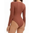 thumbnail image 2 of DARING DIVA V Neck Tummy Control Brief Shapewear L Brown, 2 of 6
