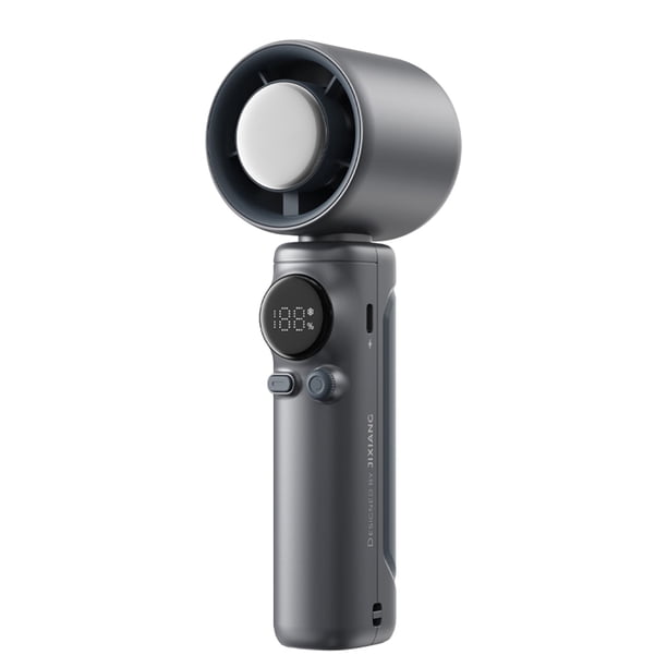Fiudx Ofertas relámpago Ventilador portátil de mano pequeño de alta velocidad con turbina para exteriores, con carga USB, pantalla digital de 100 velocidades, ventilador de refrigeración