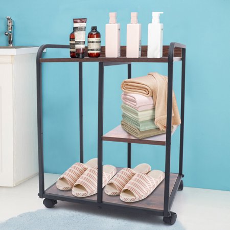 SHZICMY Mobile 3-Tier Wooden Stand Printer Cart Home Office Storage Rack Organizer with Wheel NEW