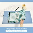 thumbnail image 5 of 2 Pack Pencil Pouch for 3 Ring Binder Smooth Zipper Folders with Pockets Clear Window Pencil Case White Clouds Green Mountains, 5 of 6