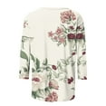 thumbnail image 5 of Whlbf Womens Tops Long Sleeve Fall Clearance,Womens Printed Loose 3/4 Sleeves Blouse Round Neck Casual Tops, 5 of 5