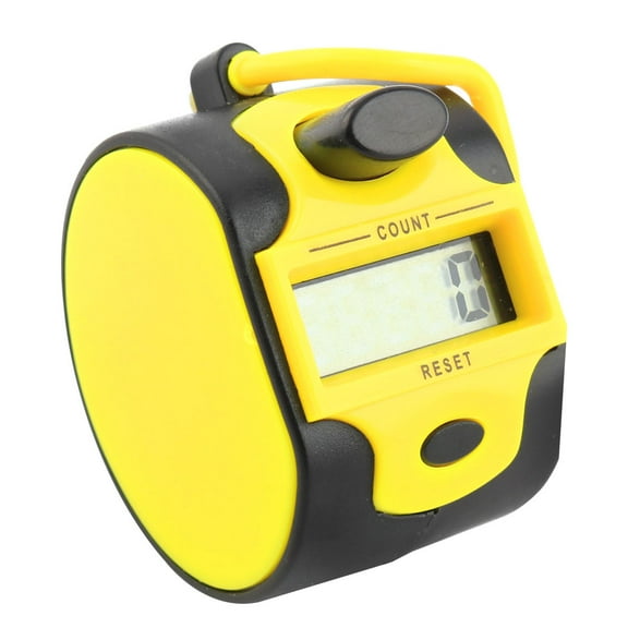 Office Handheld 5 Digit Numbers LCD Display Tally Click Counter Black Yellow