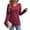 Wine, variant on Women's V Neck Long Sleeve Tunic Tops Side Ruched Solid Loose Lightweight Basic T Shirts Dressy Casual Blouse Tops Fashion Outfits White
