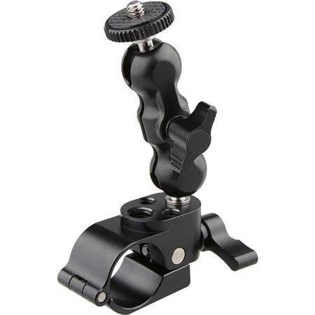 UPC: 0619125205650 | 1/4  25mm Rod Clamp 360 Degree Swivel Pea Monitor Mount Adapter with Two Black Knob