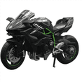 thumbnail image 3 of 2X 1:12 H2 R Motorcycle Alloy Model Toy Black Ninja H2R Motorbike Detachable Collection Black, 3 of 8