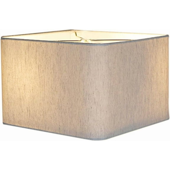 16x16x10 Rounded Corner Premiere Hardback Shallow Square Drum Lampshade Textured Oatmeal