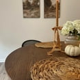 thumbnail image 6 of Cascais 48' Round Table with Japandi Base, Solid Wood with a Brown Oak Finish, 6 of 10