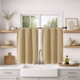 thumbnail image 3 of MKHILL Vela Gold Short Blackout Curtains 36 Inch Length 2 Panels, Room Darkening Thermal Insulated Rod Pocket Small Tier Curtains for Kitchen Bathroom Camper RV, Each 30"W x 36"L, Gold, 3 of 10