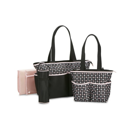 Baby Boom Multi Piece Diaper Bag Set Dot Print