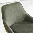 thumbnail image 4 of Zesthouse 25.6" Swivel Counter Height Bar Stools Set of 2, Modern Counter Height Chairs with Backs and Metal Legs, Upholstered Linen Barstools for Kitchen Island, Green, 4 of 11