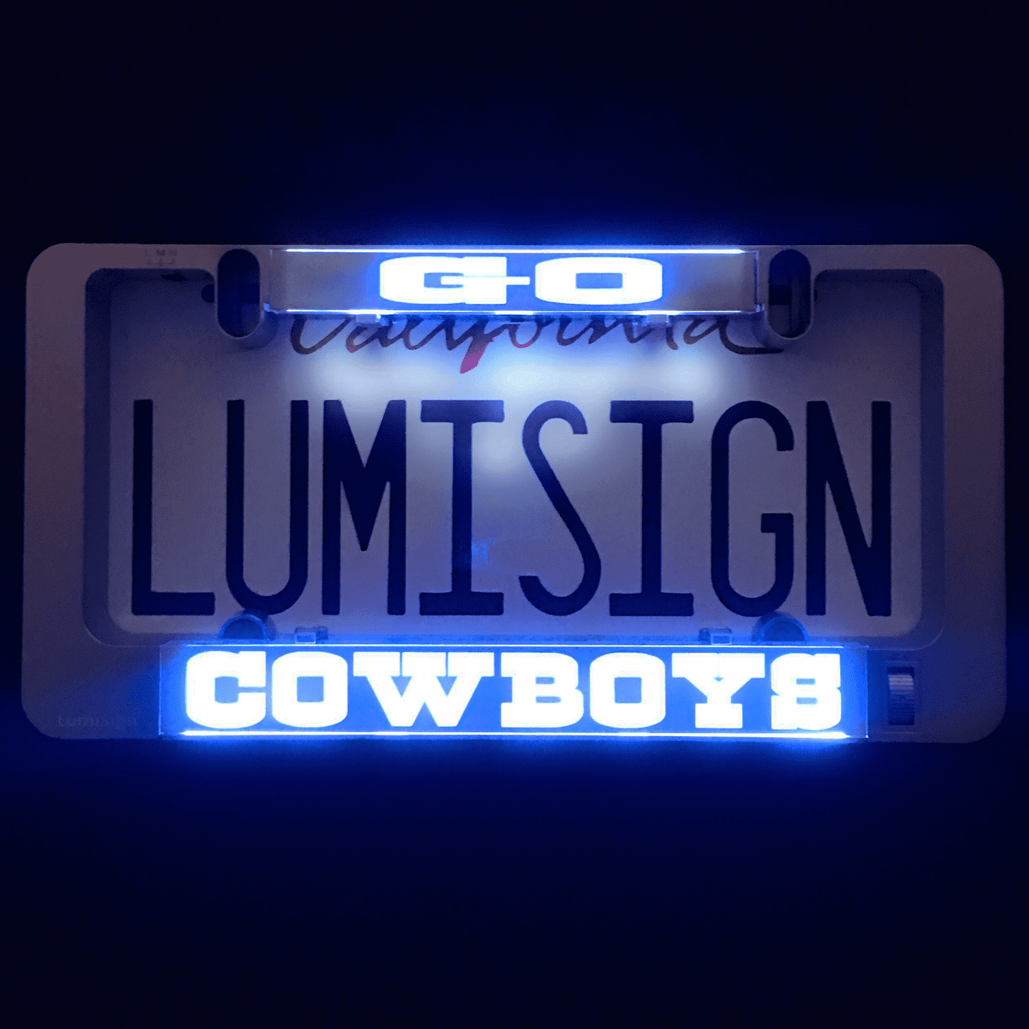 LumiSign The Auto Illuminated License Plate Frame Lights Up While