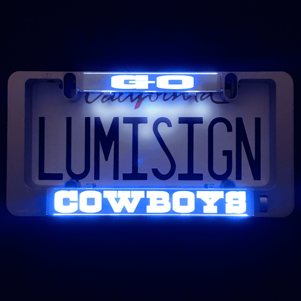 LumiSign The Auto Illuminated License Plate Frame Lights Up While