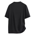 thumbnail image 4 of Men's Solid Color Geometric Jacquard Short Sleeve Round Neck Athletic T-Shirt, Quick-Dry Sporty Top for Training, Running, Gym Workouts and Outdoor Activities Black h M, 4 of 9