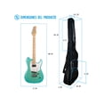thumbnail image 2 of PAQUETE Estuche para guitarra eléctrica Funda para guitarra Gig bag, guitar case para trasporte y protección, color negro bordes grises + Tahali strap correa Kidam LISO ROJO, 2 of 4