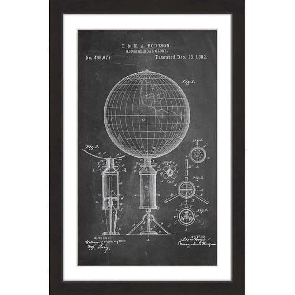 "Globe 1892 Chalk" Framed Painting Print