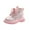 Pink, variant on Girls Cute Soft Boots Lace Up Side Zipper Ankle Booties for Toddler/Little Kid/Big Kid