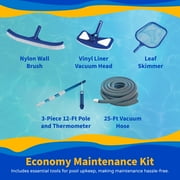 Blue Wave Affinity 15-ft Round 52-in Deep 7-in Top Rail Resin Above Ground Swimming Pool Package