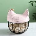 thumbnail image 3 of Vikakiooze 2023 Home Storage and Organization Eggs Holder Basket Organizer Storage Ceramic Fruit Container Kitchen Hen Decor, 3 of 3