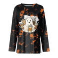 thumbnail image 6 of Womens Long Length Sleeve Tops Loose Spooky Witch Graphic T Shirts Casual Fall Teacher Tee Tops, 6 of 6