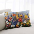 thumbnail image 2 of Vintage Floral Throw Pillow Cover 20 x 30 Inch Decorative Pillow Cover Spring Oil Painting Abstract Botanical Lumbar Pillowcase Seasonal Rectangle Cushion Case for Couch Sofa Bed Living Room, 2 of 7