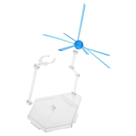 BESTOYARD Action Figure Stand Base Dynamic Display Blue Plastic 1 Set Model Showcase