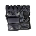 thumbnail image 3 of Guantes de mma Medio shamjiam Hombres Mujeres Sparring Grappling Open Palm Cuero de PU Negro, 3 of 8