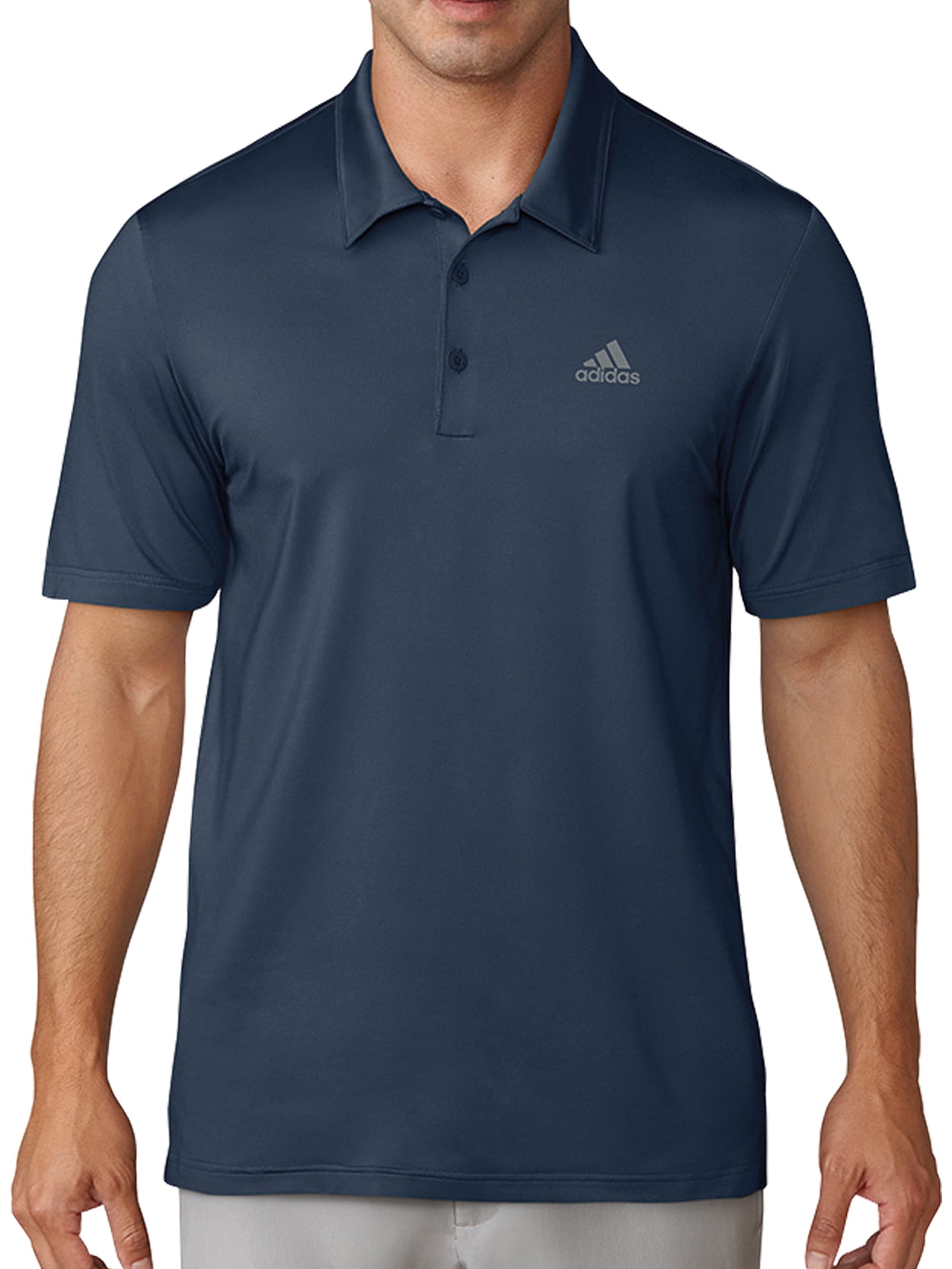 Adidas Golf Men s Chest Logo Solid Polo Shirt Small Navy Walmart