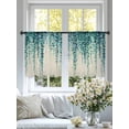 thumbnail image 4 of Blue Eucalyptus Leaves Sheer Curtains 2 Panels Set Summer Watercolor Plants Linen Sheer Window Curtains Light Filtering Rod Pocket Voile Drapes for Bedroom Living Room 52"x54", 4 of 8