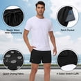 thumbnail image 4 of Taigaofy Men's 5" Workout Athletic Running Shorts Quick Dry Lightweight Gym Shorts Black L, 4 of 7
