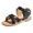 Black, variant on Djtdsds Girls' Classic Crisscross Strap Sandals Non- Casual Shoes Color:Black,Size:2.5-3 Years
