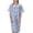 Blue, variant on Women's Short Sleeve Woven Snap-Front Closure Floral Embroidery Housecoat Duster Lounge Nightgown, Teal Large