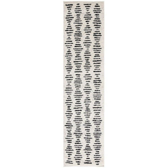 SAFAVIEH Tulum Lancaster Geometric Runner, 2' x 11', Ivory/Black
