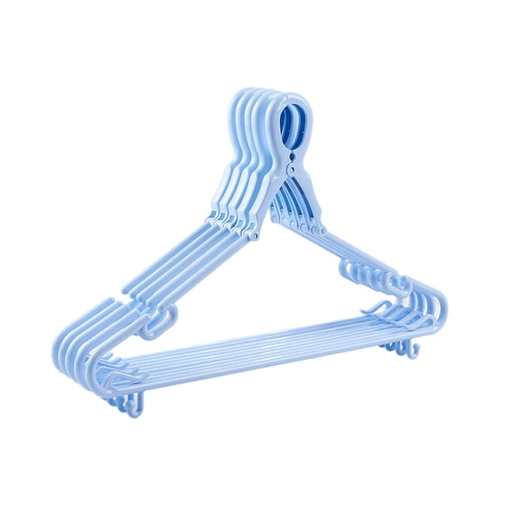 Bewildely Cierre antideslizante flexible y práctico de 5 piezas para chaquetas, camisas y bufandas, conveniente Almacenamiento y organización del hogar Azul+5 piezas
