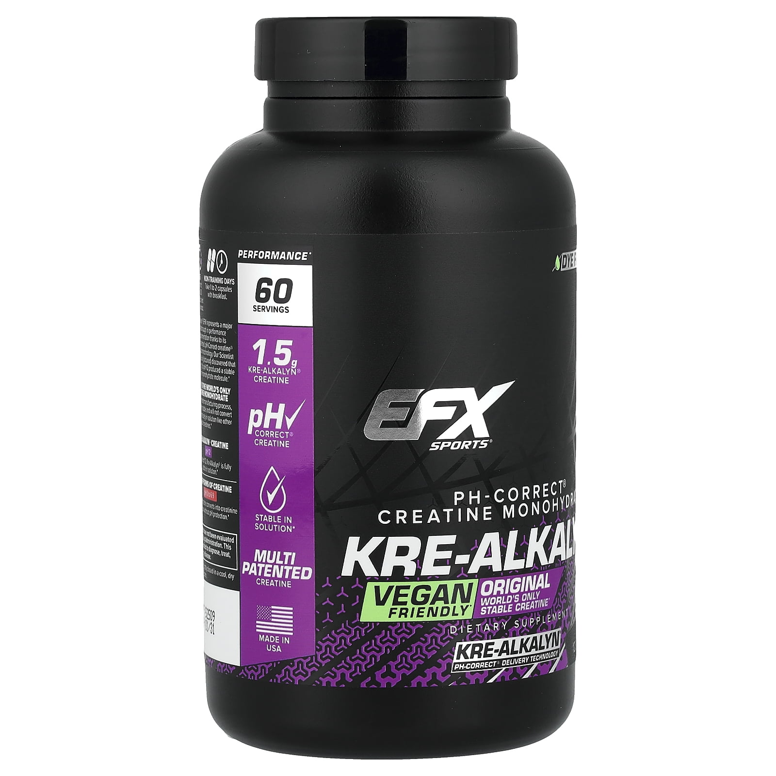 EFX Sports Kre-Alkalyn®, 120 Vegetable Capsules (750 mg per