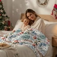 thumbnail image 4 of Snowman Christmas Sea Coral Starfish Shell Throw Blanket Flannel Fleece Throws, Xmas Ocean Theme Lightweight Super Soft Warm Blankets for Couch Sofa Bed All Season Use, 40x50 in, 4 of 9