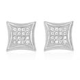thumbnail image 5 of BEBERLINI Men Stud Earrings Cubic Zirconia Silver Plated Brass Fashion Jewelry Square, 5 of 7