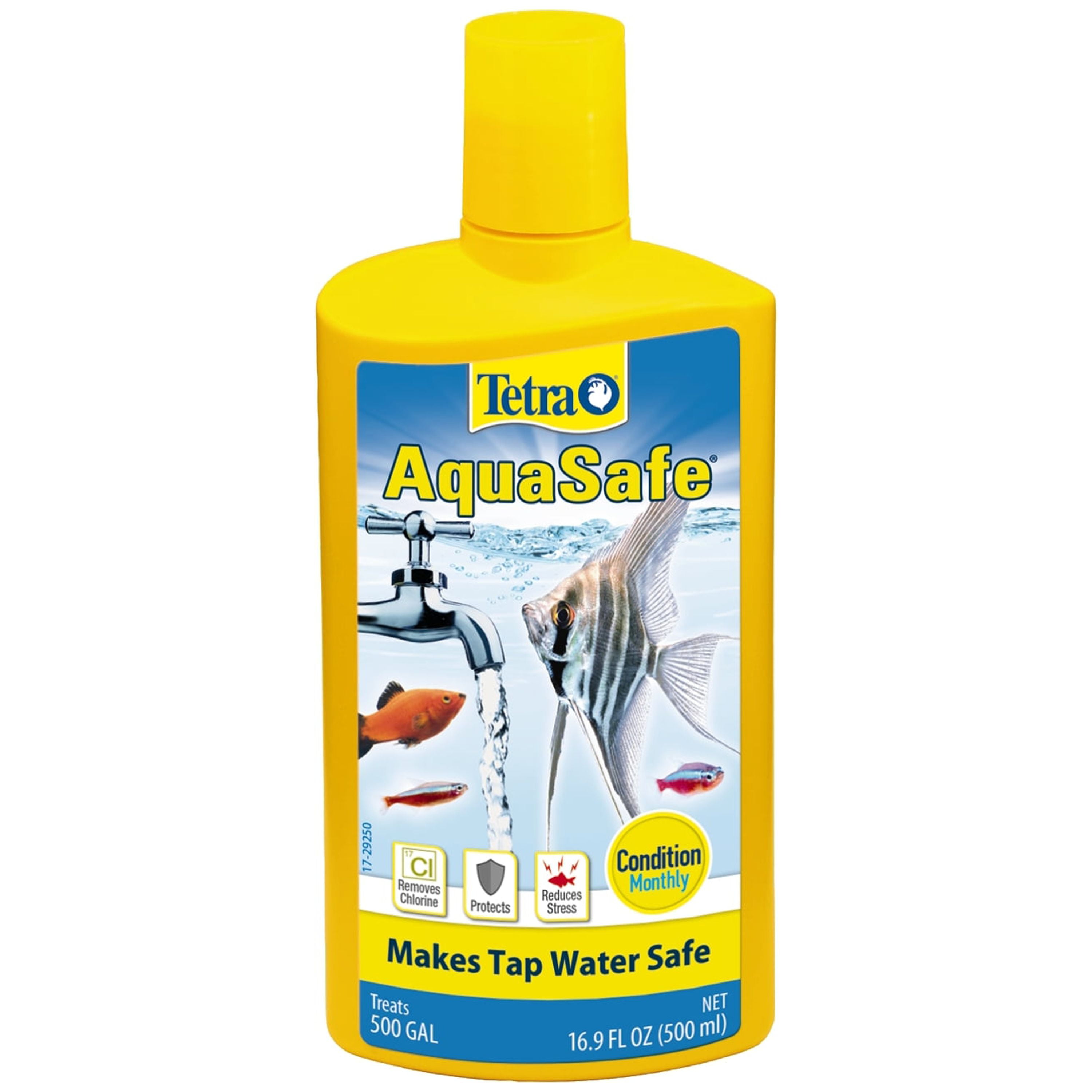 (3 pack) Tetra AquaSafe Aquarium Water Conditioner, Makes Tap Water Safe, Treats 500 Gallons,16.9 oz.