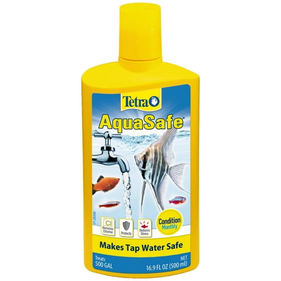 Tetra AquaSafe Aquarium Water Conditioner, Makes Tap Water Safe, Treats 500 Gallons,16.9 oz.
