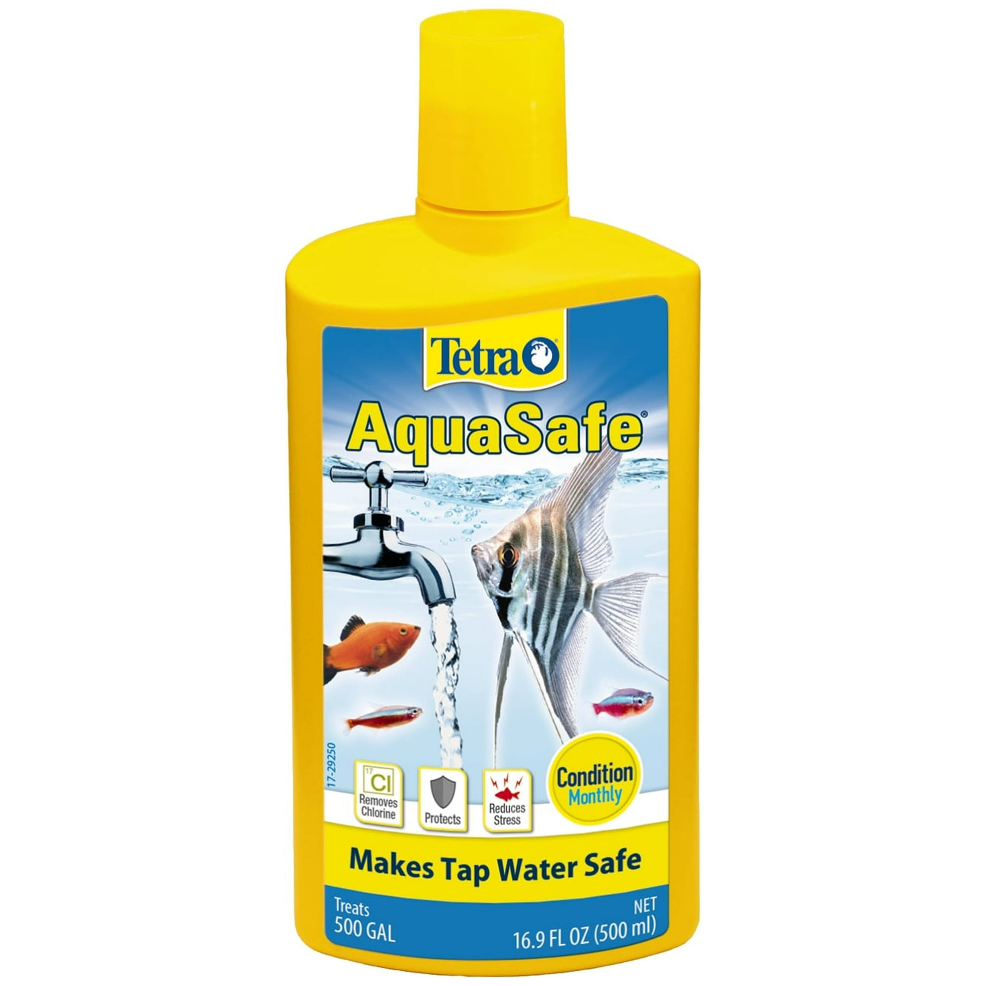 Tetra AquaSafe Aquarium Water Conditioner, Makes Tap Water Safe, Treats 500 Gallons,16.9 oz.