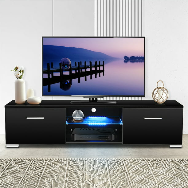 Modern Tv Stand For Tvs Up To 55 High, Entertainment Center With Shelves And Drawers