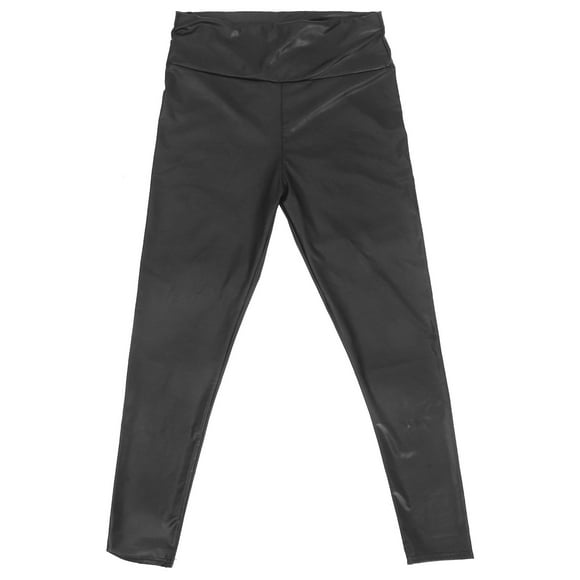 Pantalones De Cuero Pantalones De Yoga Mujeres Legging De Cintura Alta Legging De Yoga Pantalones Elásticos De Cuero De PU Pantalones Elásticos M