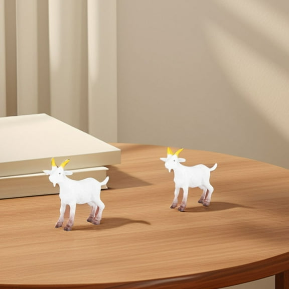 FRCOLOR 3pcs Realistic Miniature Goat Figurine Mini Fairy Garden Sheep Figure Miniature Farm Animal Figurines Realistic Goat And Lamb Models For Diy Scene Cake Toppers