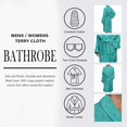thumbnail image 4 of BNM Terry Cotton Adult Unisex Bathrobe, Extra Large, Teal, 4 of 11
