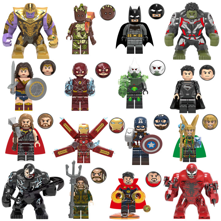 16 PCS Minifigure Super Hero Toys Includes 16 Pcs Blocks Avengers Toys
