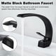 thumbnail image 2 of Grifo de baño, mezclador de lavabo negro, grifo de lavabo monomando curvo para baño, grifo moderno minimalista de un solo orificio, válvula de cerámica, agua fría y caliente ajustable, 2 of 5