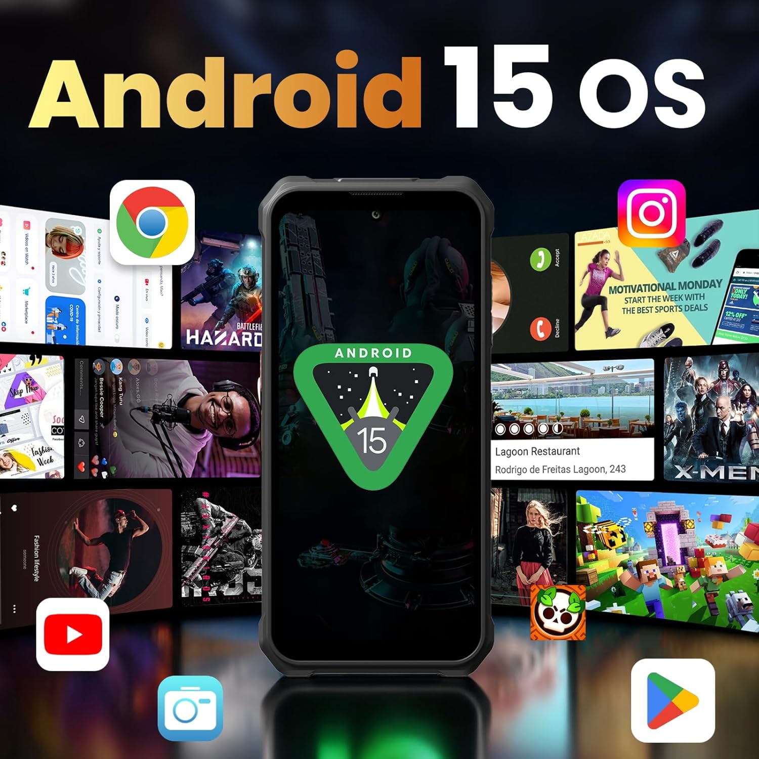 FOSSiBOT F110 Pro 8+20GB+128GB/1TBDimensity 6300 Octa-Core Android 15, Outdoor 5G Rugged Smartphone Unlocked, 10000mAh Battery, 50MP Camera, NFC, Smart Toolbox