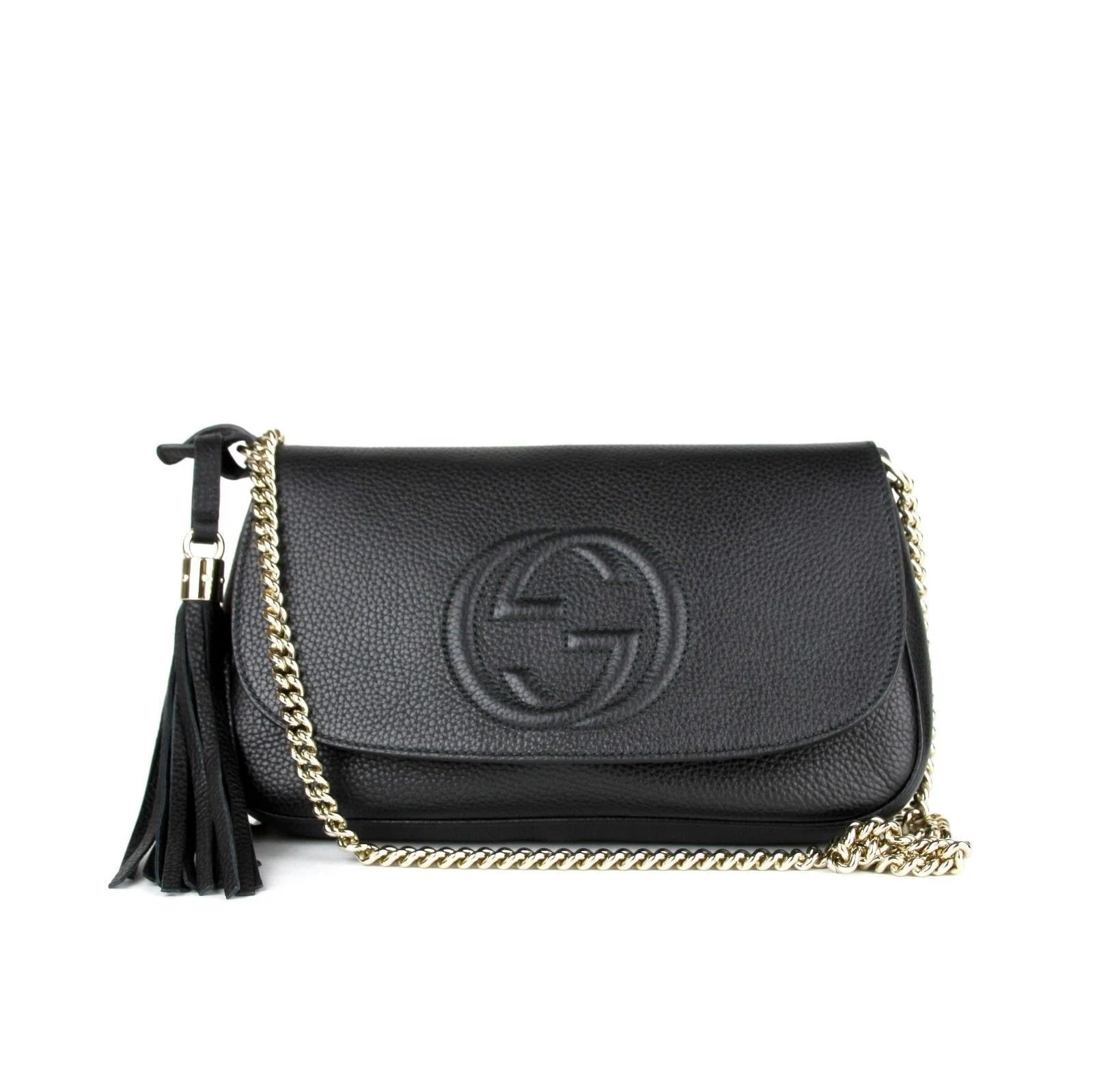 Gucci Soho Cross Body Bag Tassel GG Purple Leather ref.325095 - Joli Closet