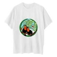 thumbnail image 2 of FINALGANG Womens Short Sleeve Crewneck TShirts Cartoon Black Cat Graphic Print Casual Loose Fit Lightweight Tees For Casual Daily Wear Green XL, 2 of 4
