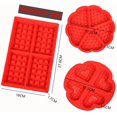 thumbnail image 2 of Waffle Mold, Gasusen 3PCS Rectangle and Heart Shaped Silicone Waffle Mold Set, Large Waffle Maker Baking Tray Pan Molds for DIY Waffle Cake Candy Chocolate Making, 2 of 8